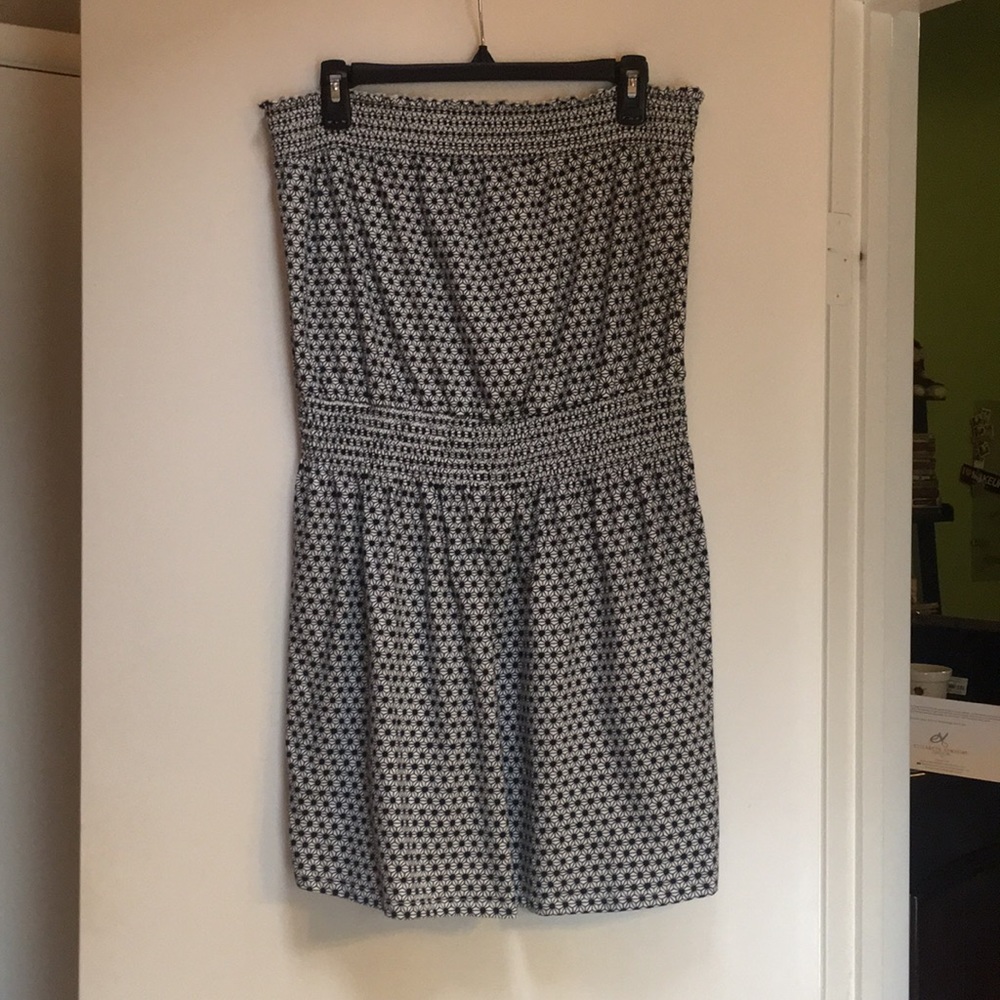 Strapless Black and White mini dress